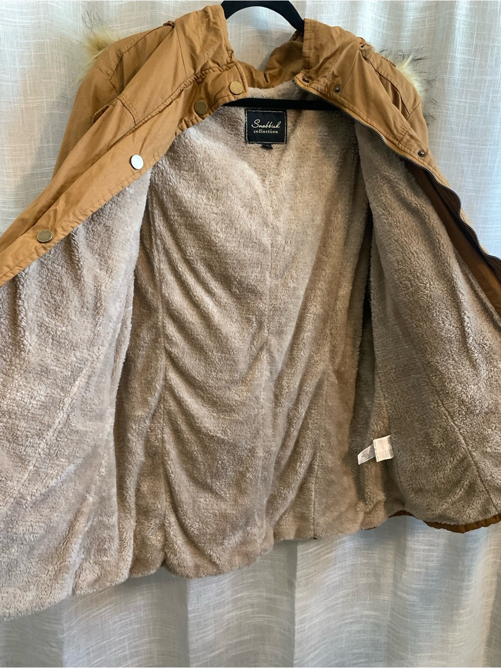 Women's Tan Faux-Fur Lined Parka